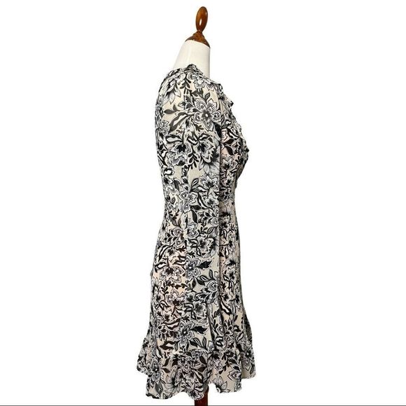 For Love & Lemons Gracie Black Floral Mini Dress Size Small Ruffle Bell Sleeves - Picture 6 of 13